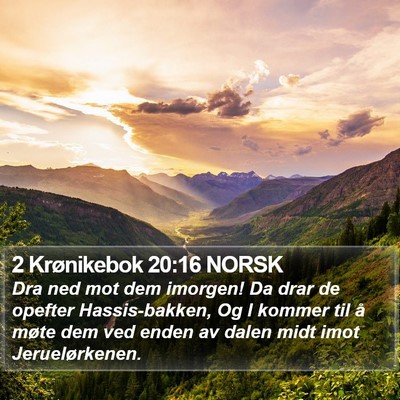 2 Krønikebok 20:16 NORSK Bible Verse Image
