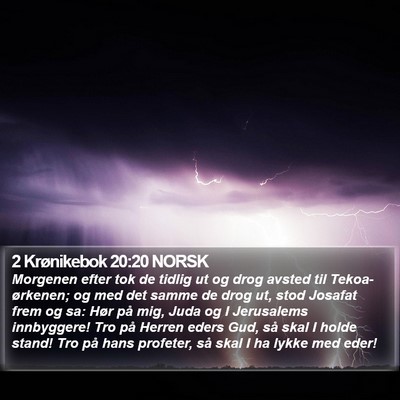 2 Krønikebok 20:20 NORSK Bible Verse Image