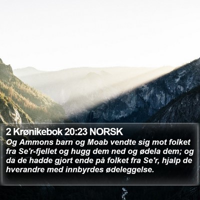2 Krønikebok 20:23 NORSK Bible Verse Image