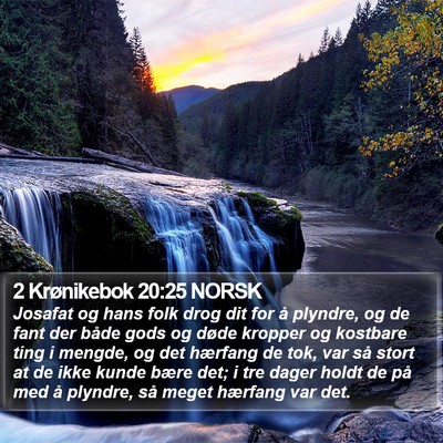 2 Krønikebok 20:25 NORSK Bible Verse Image