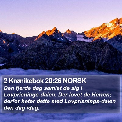 2 Krønikebok 20:26 NORSK Bible Verse Image