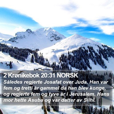 2 Krønikebok 20:31 NORSK Bible Verse Image