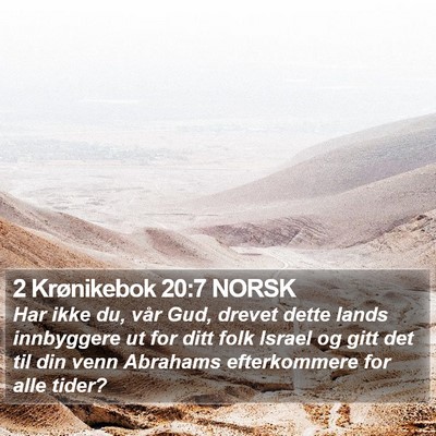 2 Krønikebok 20:7 NORSK Bible Verse Image