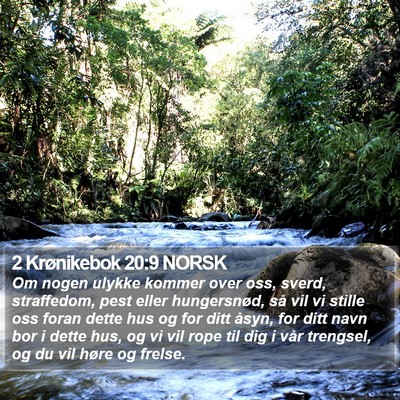 2 Krønikebok 20:9 NORSK Bible Verse Image