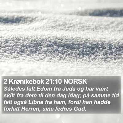 2 Krønikebok 21:10 NORSK Bible Verse Image