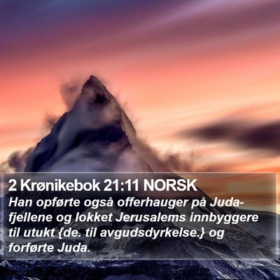 2 Krønikebok 21:11 NORSK Bible Verse Image