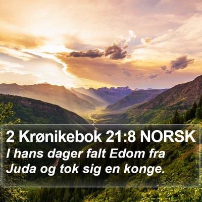 2 Krønikebok 21:8 NORSK Bible Verse Image