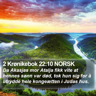 2 Krønikebok 22:10 NORSK Bible Verse Image