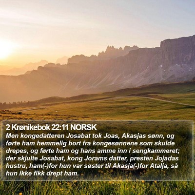 2 Krønikebok 22:11 NORSK Bible Verse Image