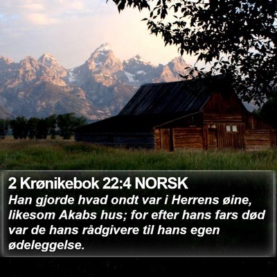 2 Krønikebok 22:4 NORSK Bible Verse Image