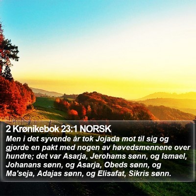 2 Krønikebok 23:1 NORSK Bible Verse Image