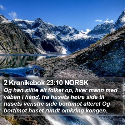 2 Krønikebok 23:10 NORSK Bible Verse Image