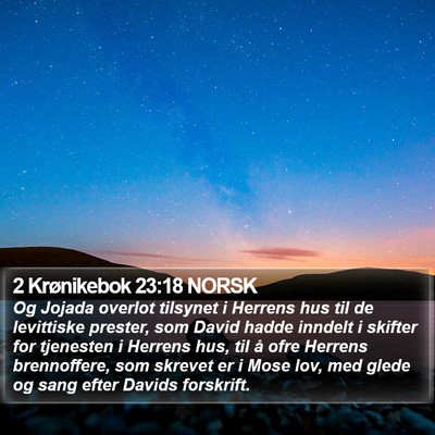 2 Krønikebok 23:18 NORSK Bible Verse Image