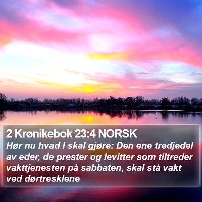 2 Krønikebok 23:4 NORSK Bible Verse Image