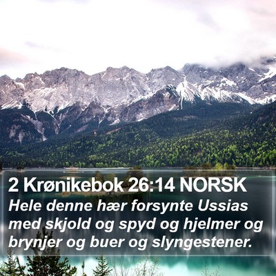 2 Krønikebok 26:14 NORSK Bible Verse Image