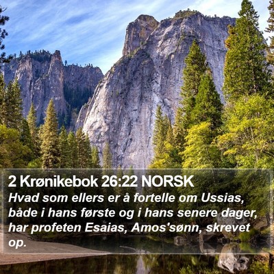 2 Krønikebok 26:22 NORSK Bible Verse Image