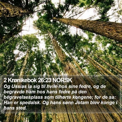 2 Krønikebok 26:23 NORSK Bible Verse Image