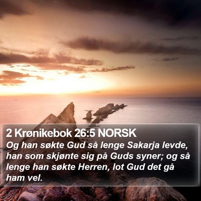 2 Krønikebok 26:5 NORSK Bible Verse Image