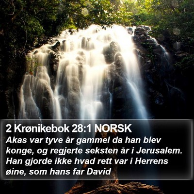 2 Krønikebok 28:1 NORSK Bible Verse Image
