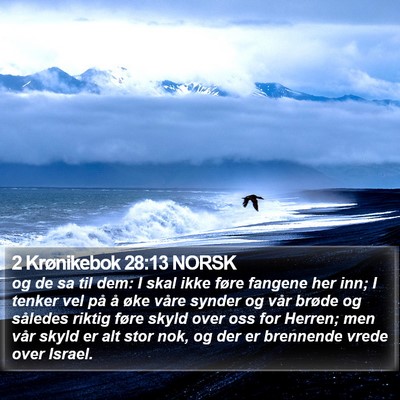 2 Krønikebok 28:13 NORSK Bible Verse Image