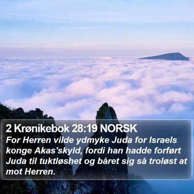 2 Krønikebok 28:19 NORSK Bible Verse Image