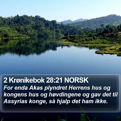 2 Krønikebok 28:21 NORSK Bible Verse Image