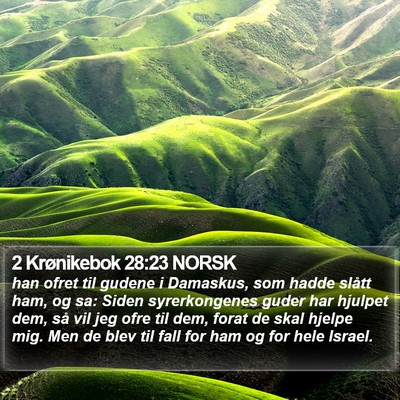 2 Krønikebok 28:23 NORSK Bible Verse Image