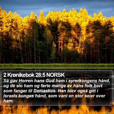 2 Krønikebok 28:5 NORSK Bible Verse Image