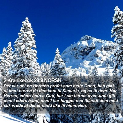 2 Krønikebok 28:9 NORSK Bible Verse Image