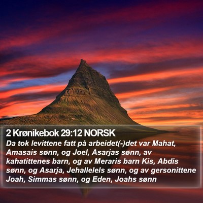 2 Krønikebok 29:12 NORSK Bible Verse Image
