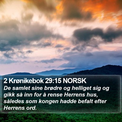 2 Krønikebok 29:15 NORSK Bible Verse Image