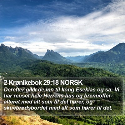 2 Krønikebok 29:18 NORSK Bible Verse Image