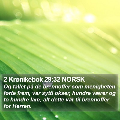 2 Krønikebok 29:32 NORSK Bible Verse Image