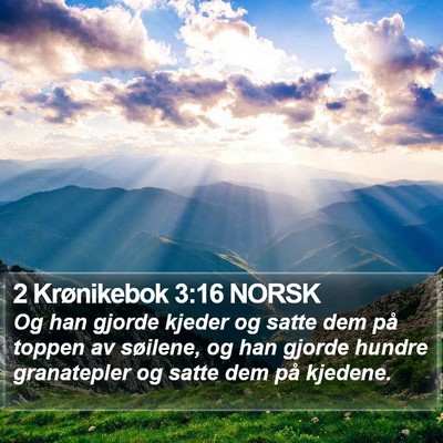2 Krønikebok 3:16 NORSK Bible Verse Image