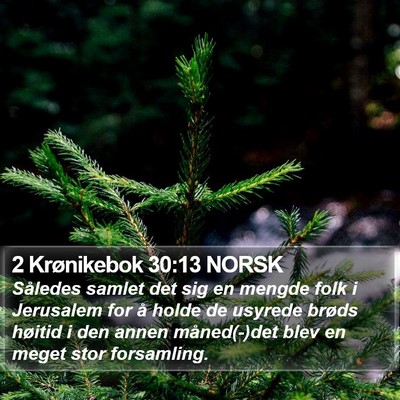 2 Krønikebok 30:13 NORSK Bible Verse Image