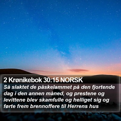 2 Krønikebok 30:15 NORSK Bible Verse Image