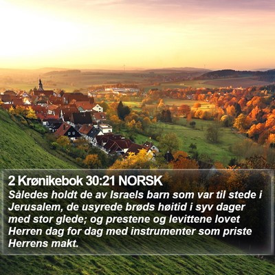 2 Krønikebok 30:21 NORSK Bible Verse Image