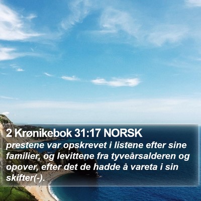 2 Krønikebok 31:17 NORSK Bible Verse Image