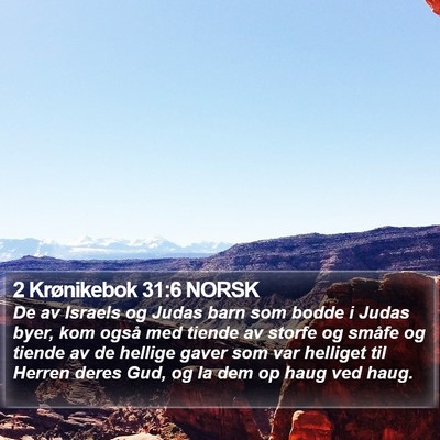2 Krønikebok 31:6 NORSK Bible Verse Image