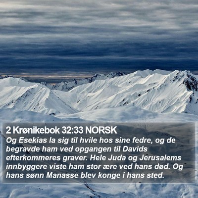 2 Krønikebok 32:33 NORSK Bible Verse Image