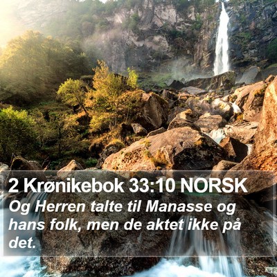 2 Krønikebok 33:10 NORSK Bible Verse Image