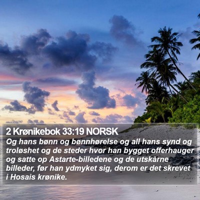 2 Krønikebok 33:19 NORSK Bible Verse Image