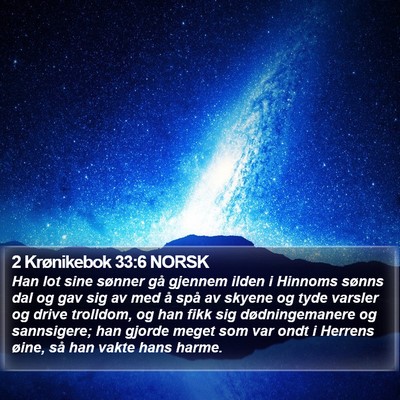 2 Krønikebok 33:6 NORSK Bible Verse Image