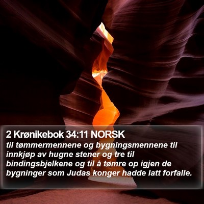 2 Krønikebok 34:11 NORSK Bible Verse Image