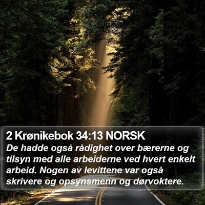 2 Krønikebok 34:13 NORSK Bible Verse Image
