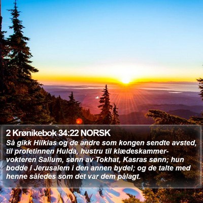 2 Krønikebok 34:22 NORSK Bible Verse Image