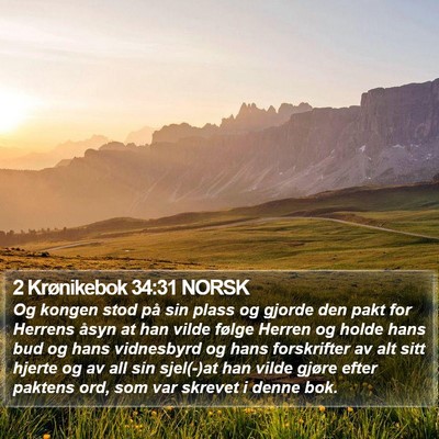 2 Krønikebok 34:31 NORSK Bible Verse Image