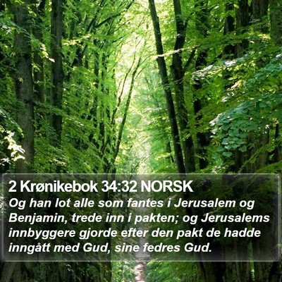 2 Krønikebok 34:32 NORSK Bible Verse Image