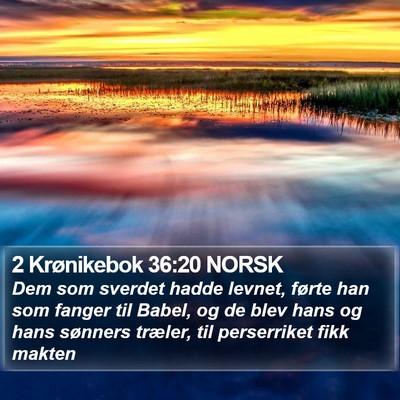 2 Krønikebok 36:20 NORSK Bible Verse Image
