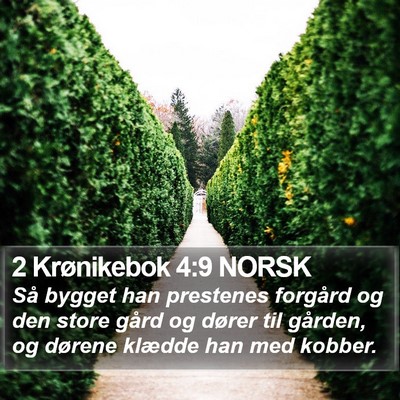 2 Krønikebok 4:9 NORSK Bible Verse Image